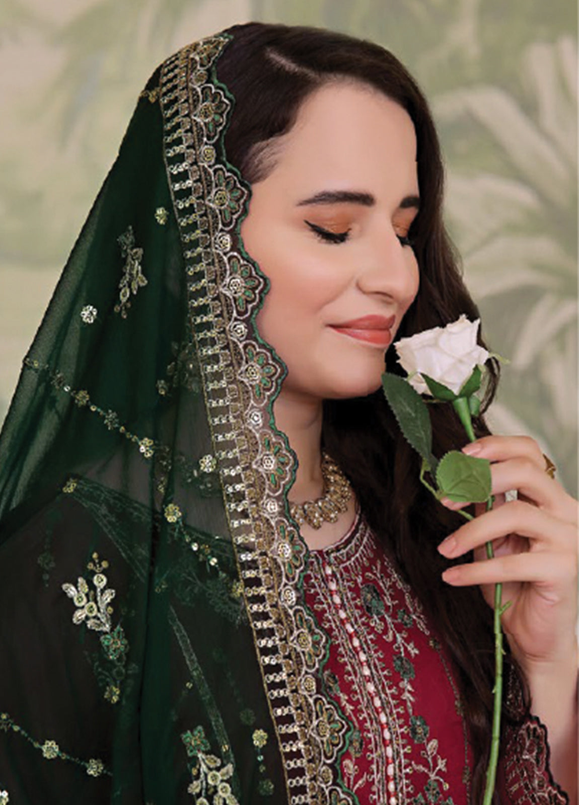Nura Luxury Embroidered Chiffon Semi-Stitched 3pcs