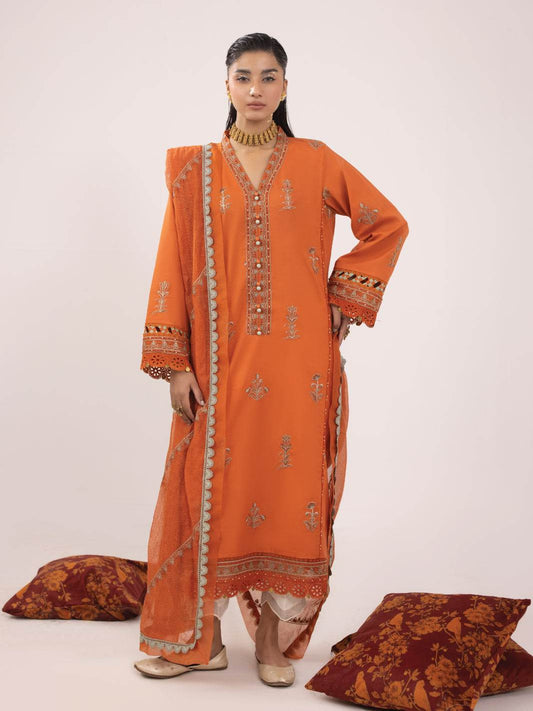 RANGEELI Digital Printed Embroidered Unstitched Lawn 3pcs - Jotey