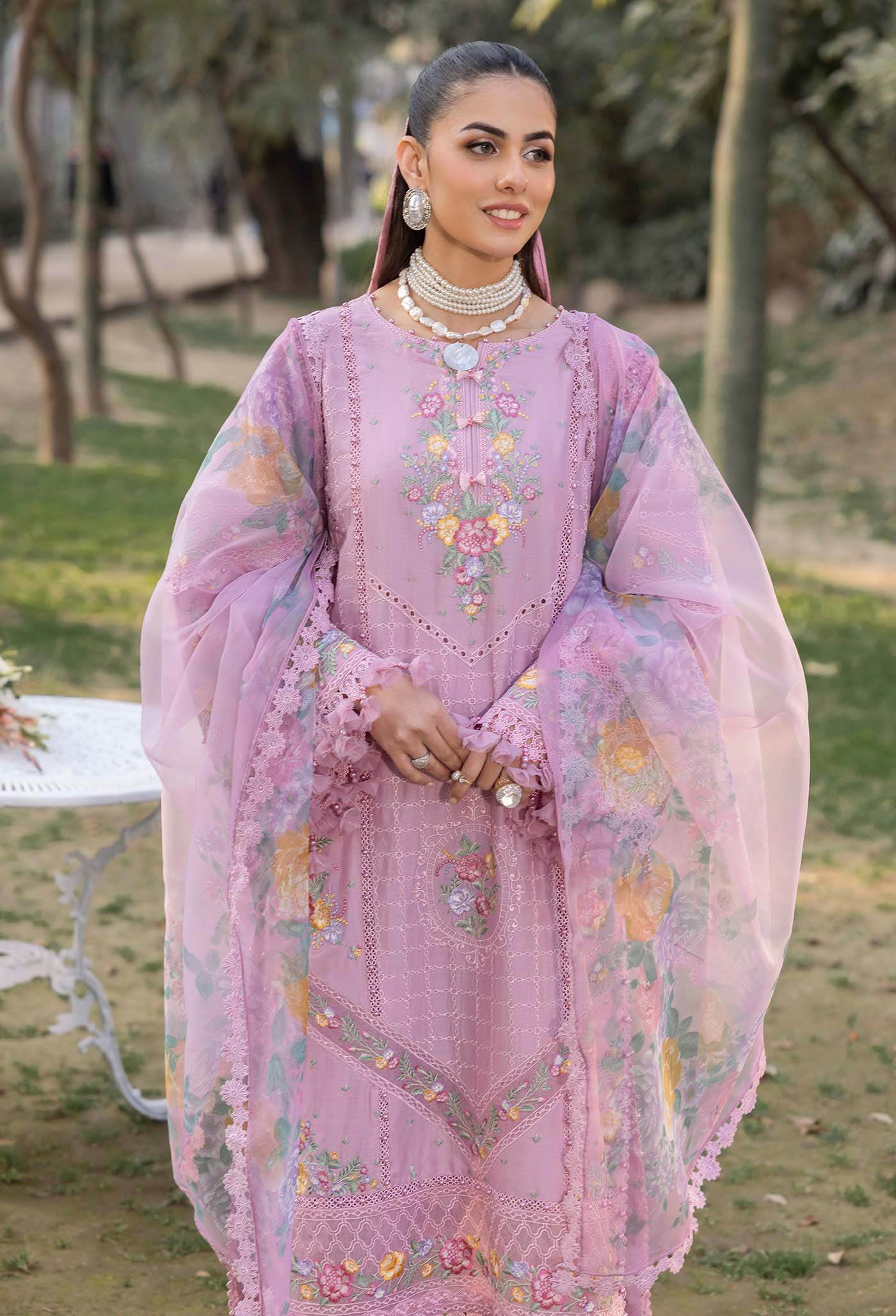 Adans Libas Gull Rukh Unstitched Lawn 3 Piece - Jotey