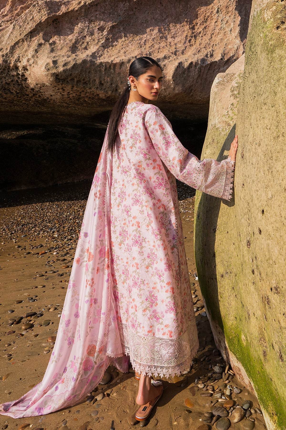 AFROZEH Endless Summer'25 Embroidered Printed Lawn 3pcs - Jotey