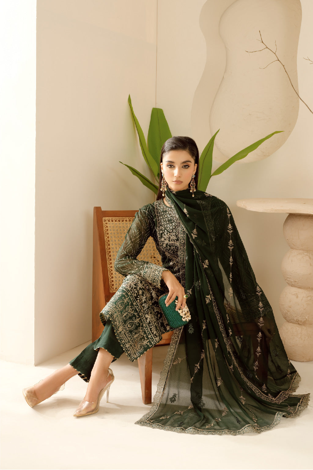 Sonehri By Ramsha Chiffon Unstitched 3pcs