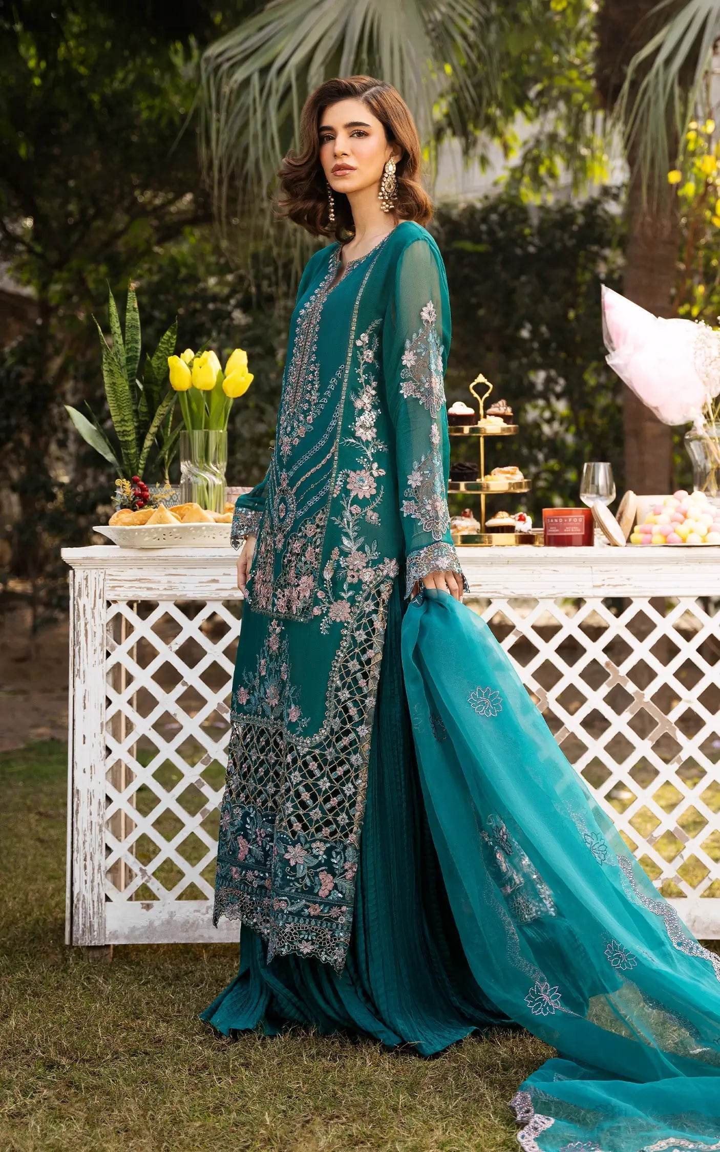 Eid Festive By Asifa And Nabeel Vol-01 Embroidered Zari Net Unstitched 3pcs - Jotey
