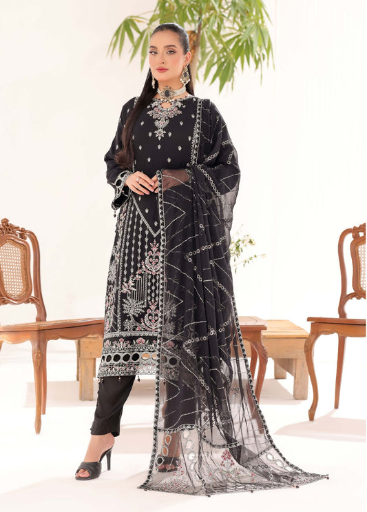 Sahiba By Bin khalid Embroidered Fancy Chiffon Unstitched Three Piece