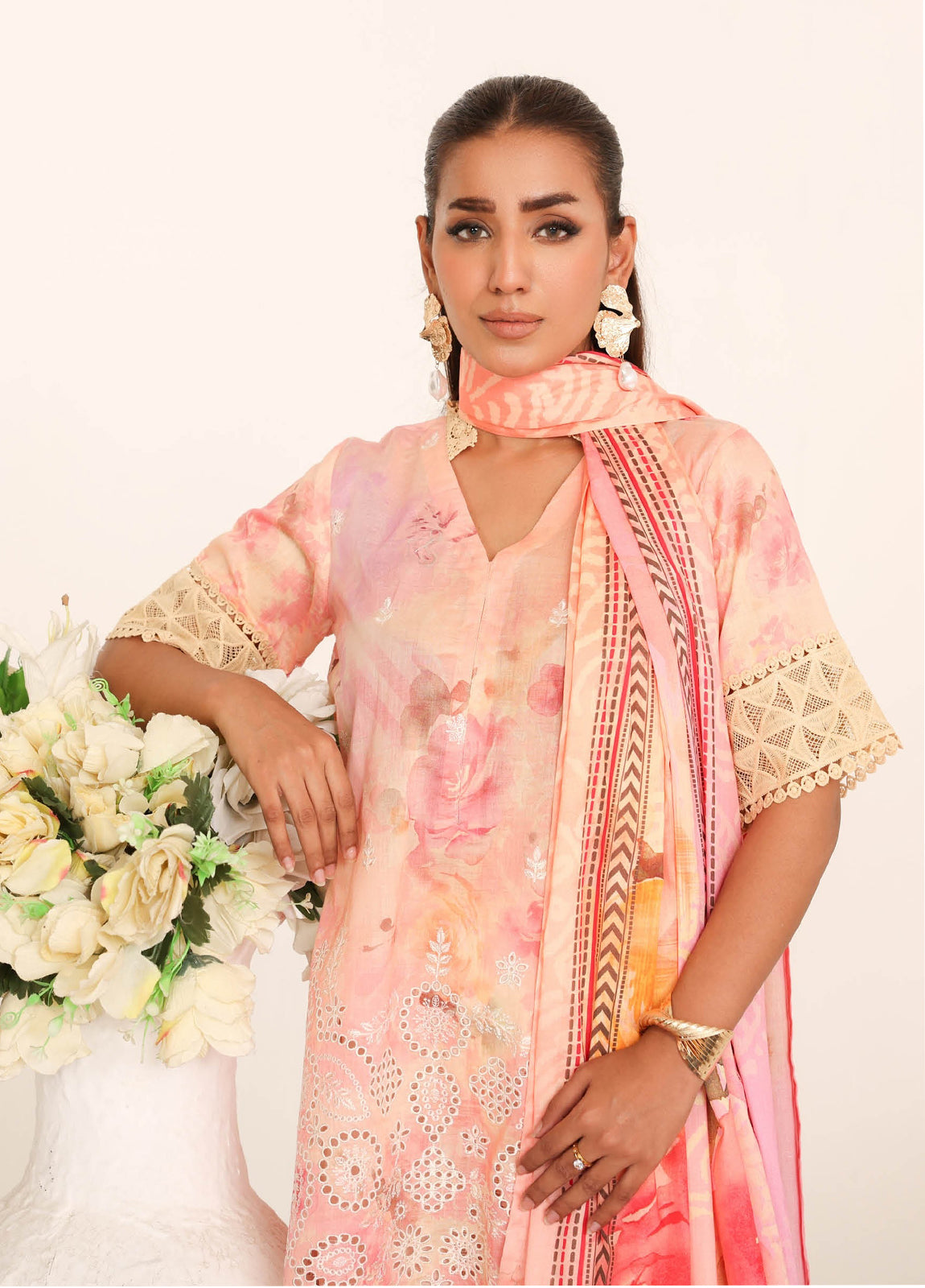 Inshal by Johra Chikankari + Printed Lawn Unstitched 3Pcs