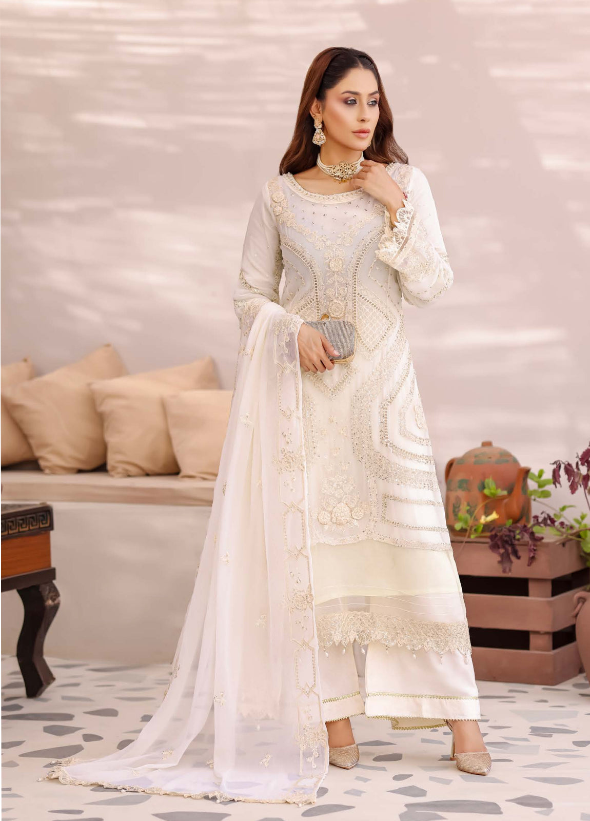Ballerina By Bin khalid Embroidered Chiffon Unstitched Three Piece