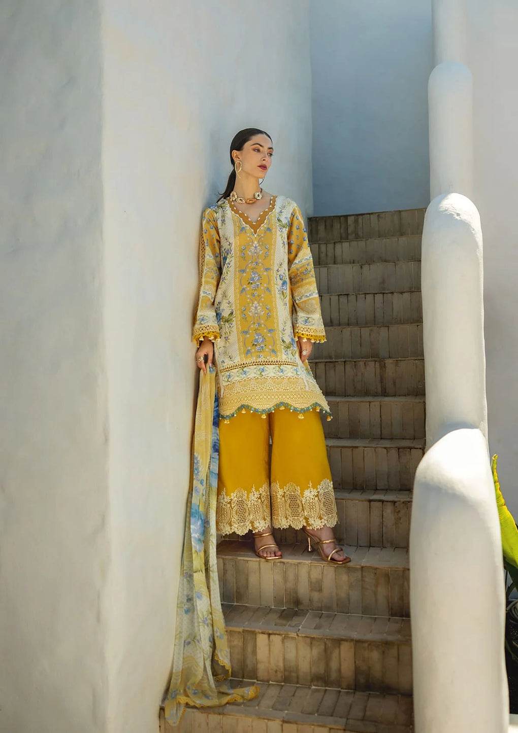 Elaf Premium Signature Embroidered Lawn Unstitched 3pcs - Jotey