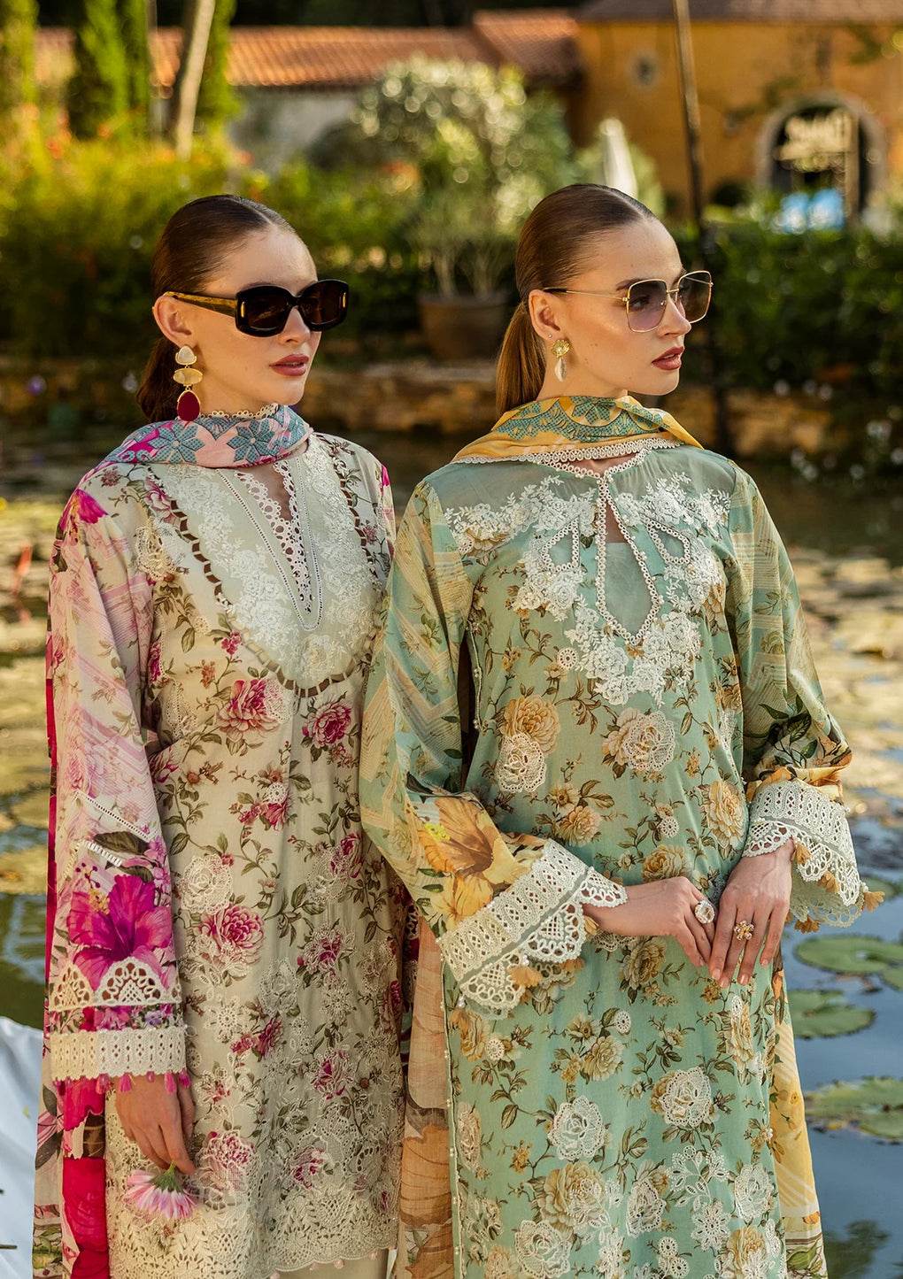 Elaf Print Chikankari Unstitched Lawn 3pcs - Jotey