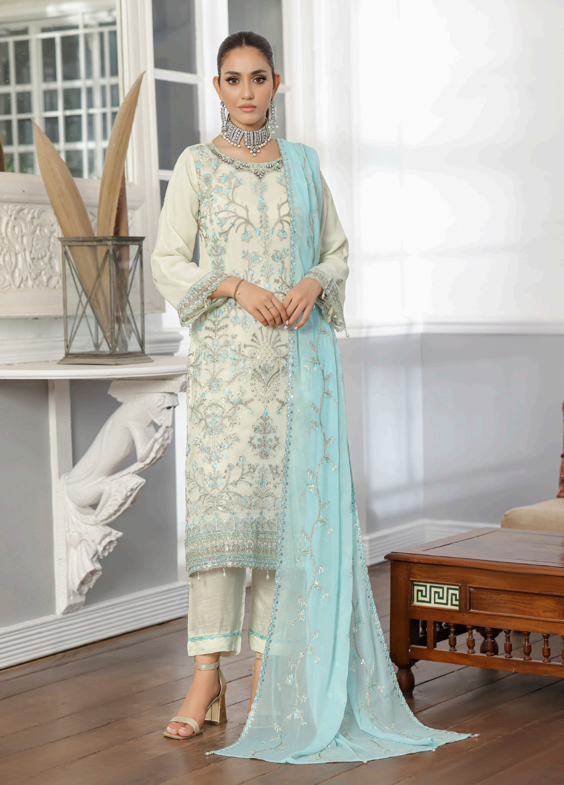 Rang Rasiya By Bin khalid Embroidered Fancy Chiffon Unstitched Three Piece