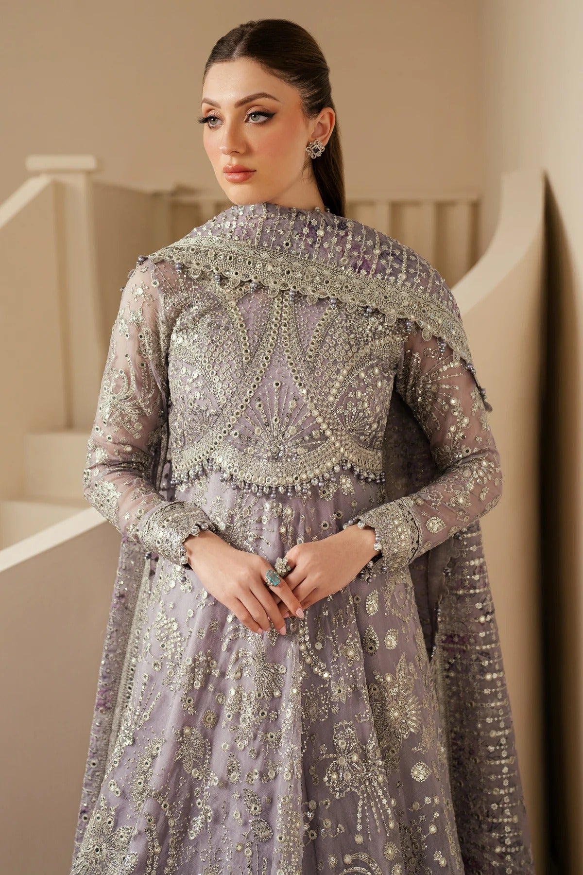 JAZMIN Wedding Formals Embroidered Chiffon Unstitched 3pcs