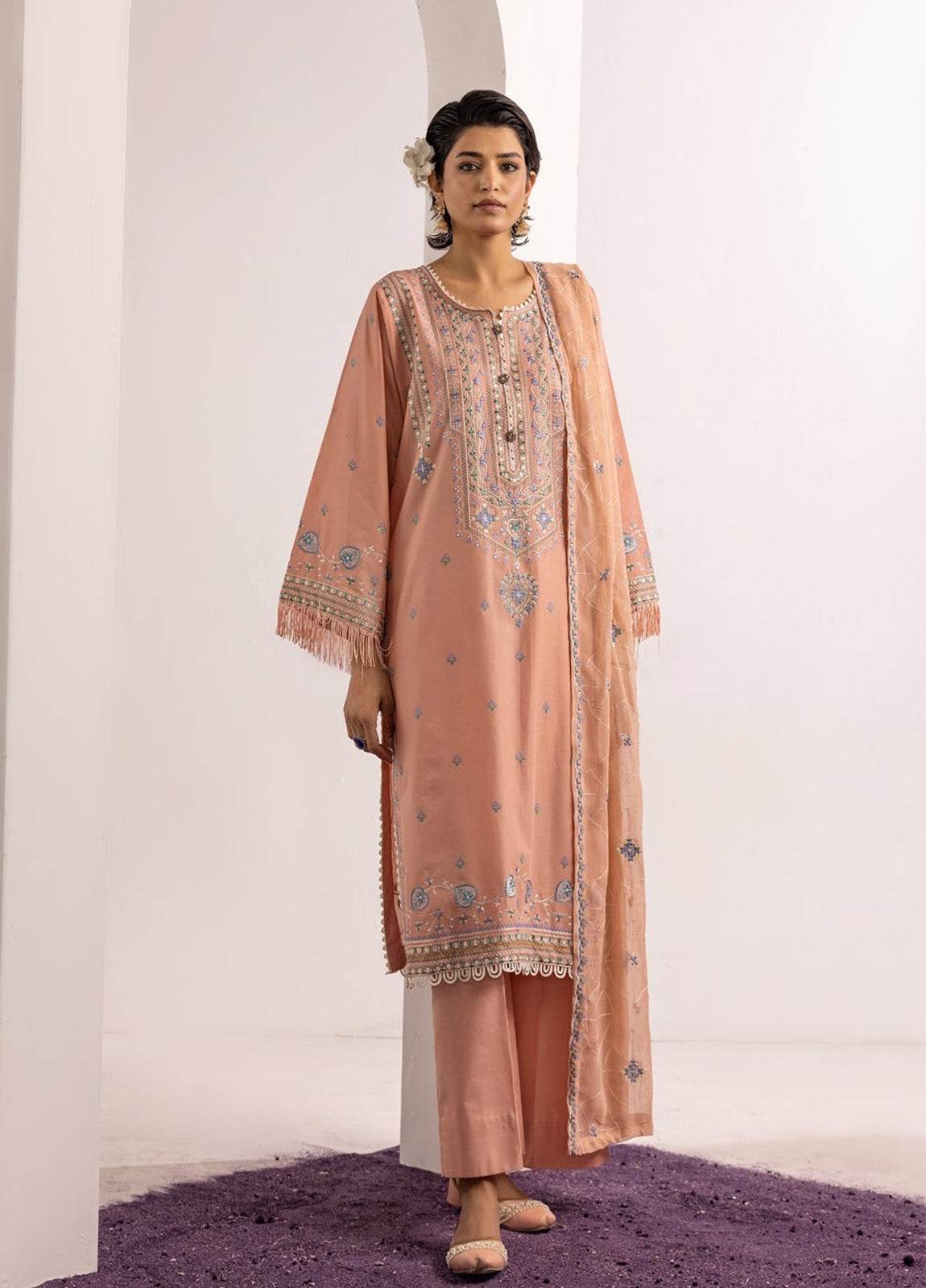 Gul-E-Bahaar By Khoobsurat Embroidered Lawn Unstitched 3pcs - Jotey