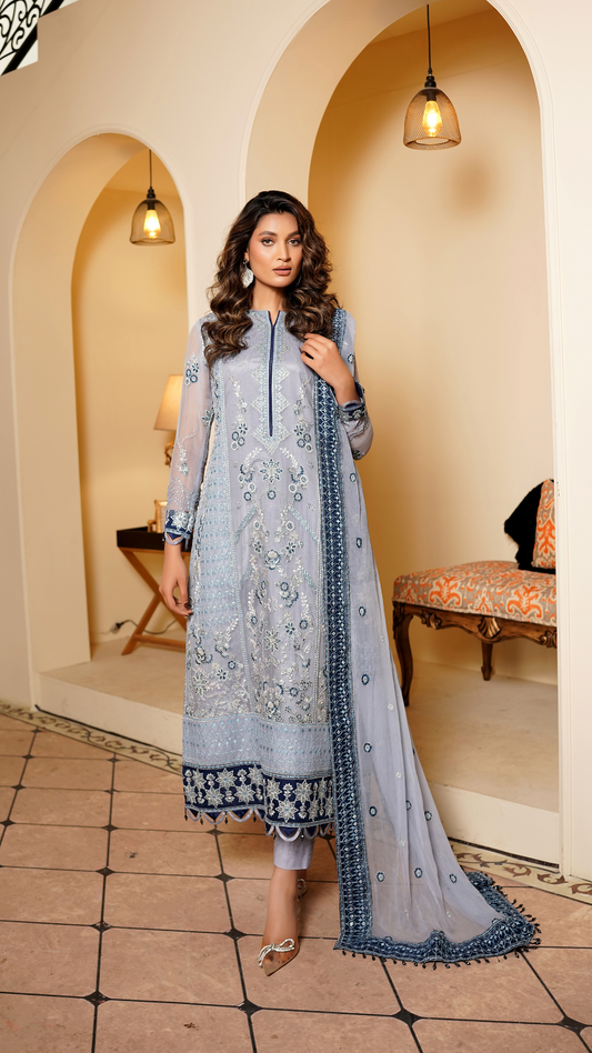 Farmaish By Zebtan Vol 7 Embroidered Chiffon Unstitched 3pcs