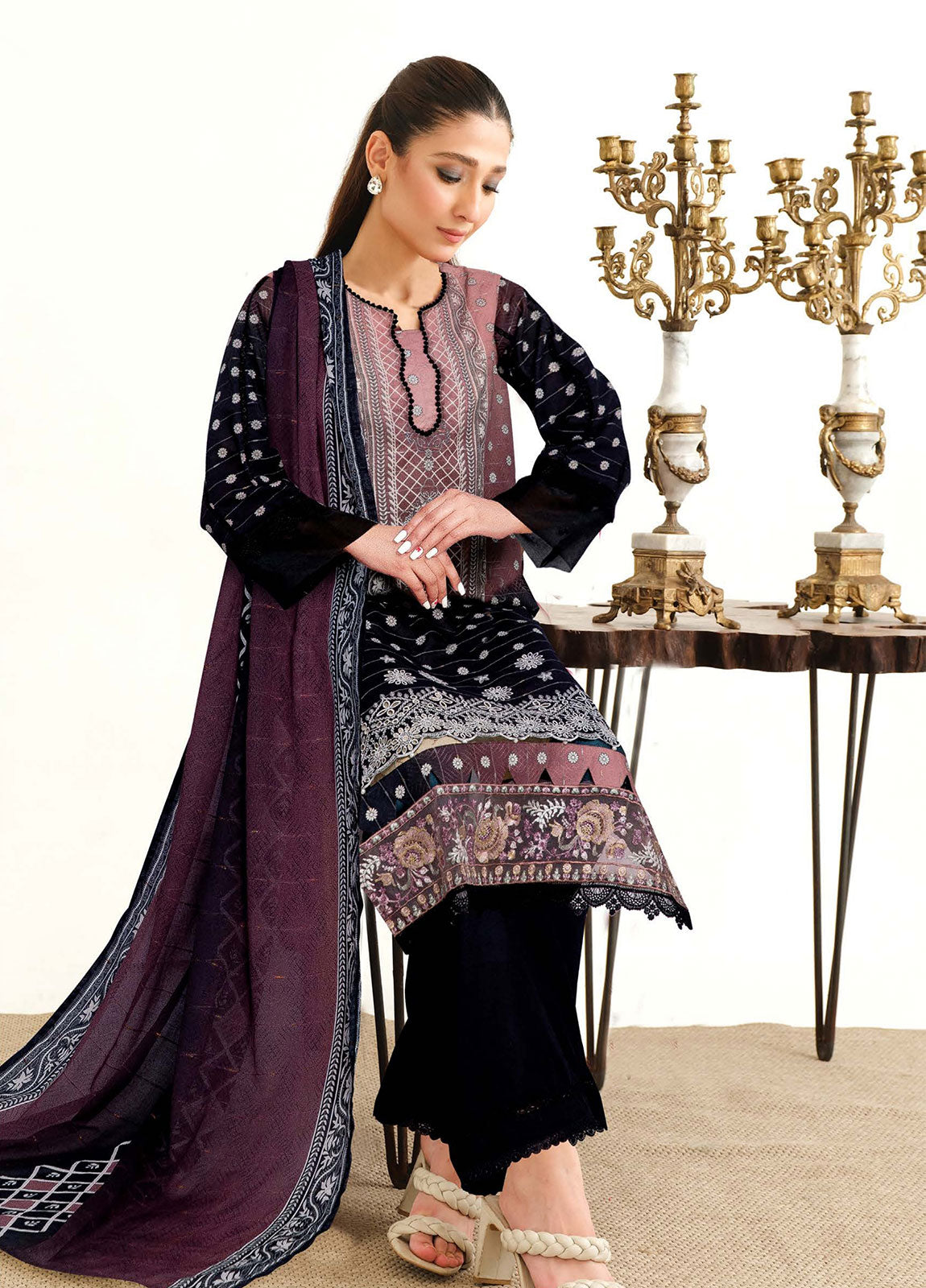 Roshna By Johra Embroidered Printed Lawn Unstitched 3Pcs