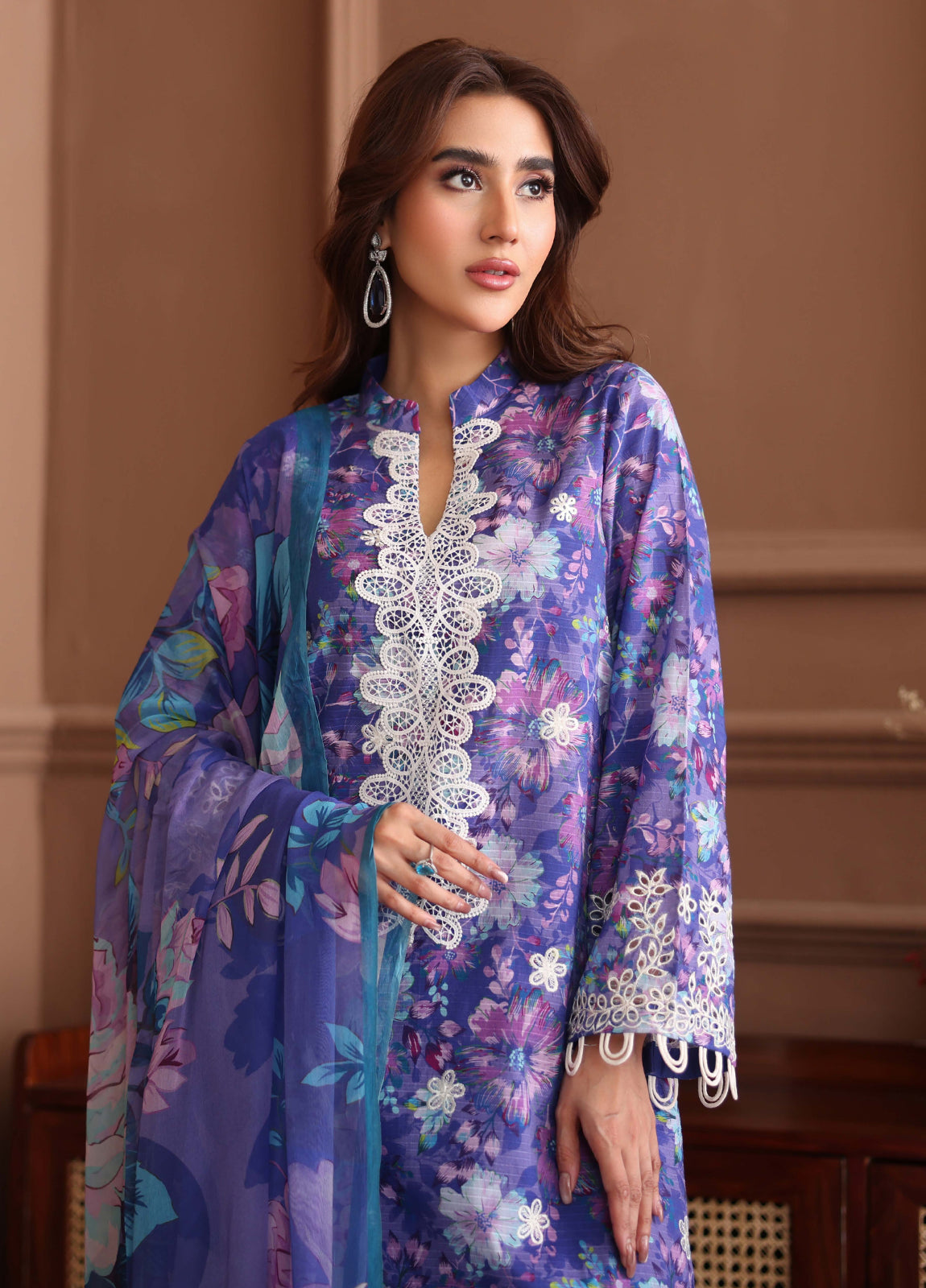 Keyaan By Johra Embroidered Chikankari Printed Bana Dora Lawn Unstitched 3Pcs