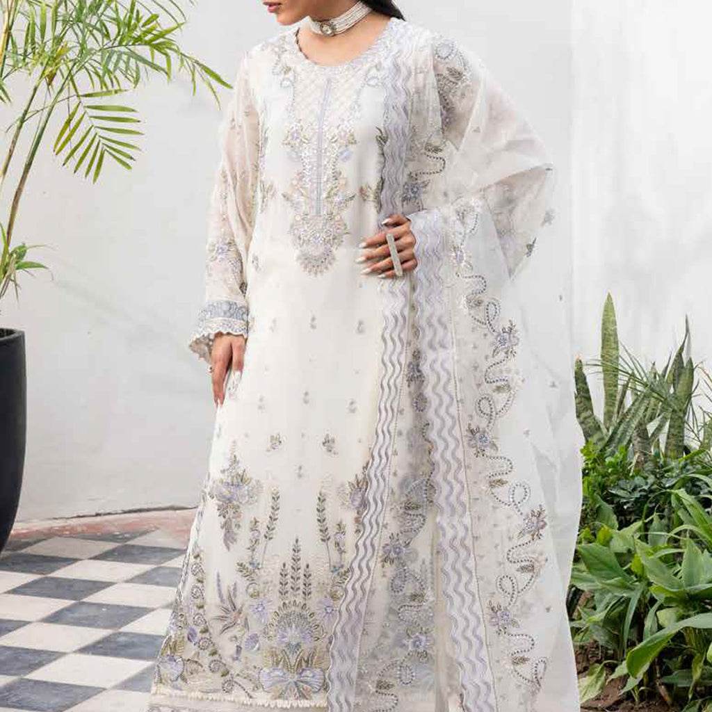 Tarz by Freesia Embroirdered Chiffon Unstitched 3 Piece - Jotey