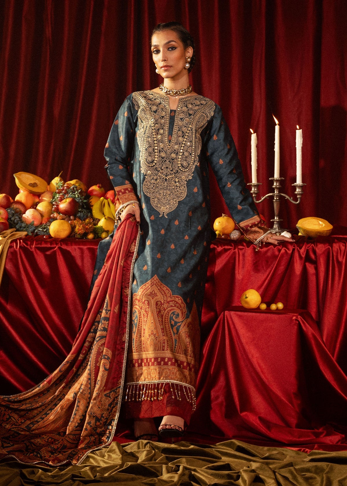 Roohi Silk Embroidered Unstitched 3pcs