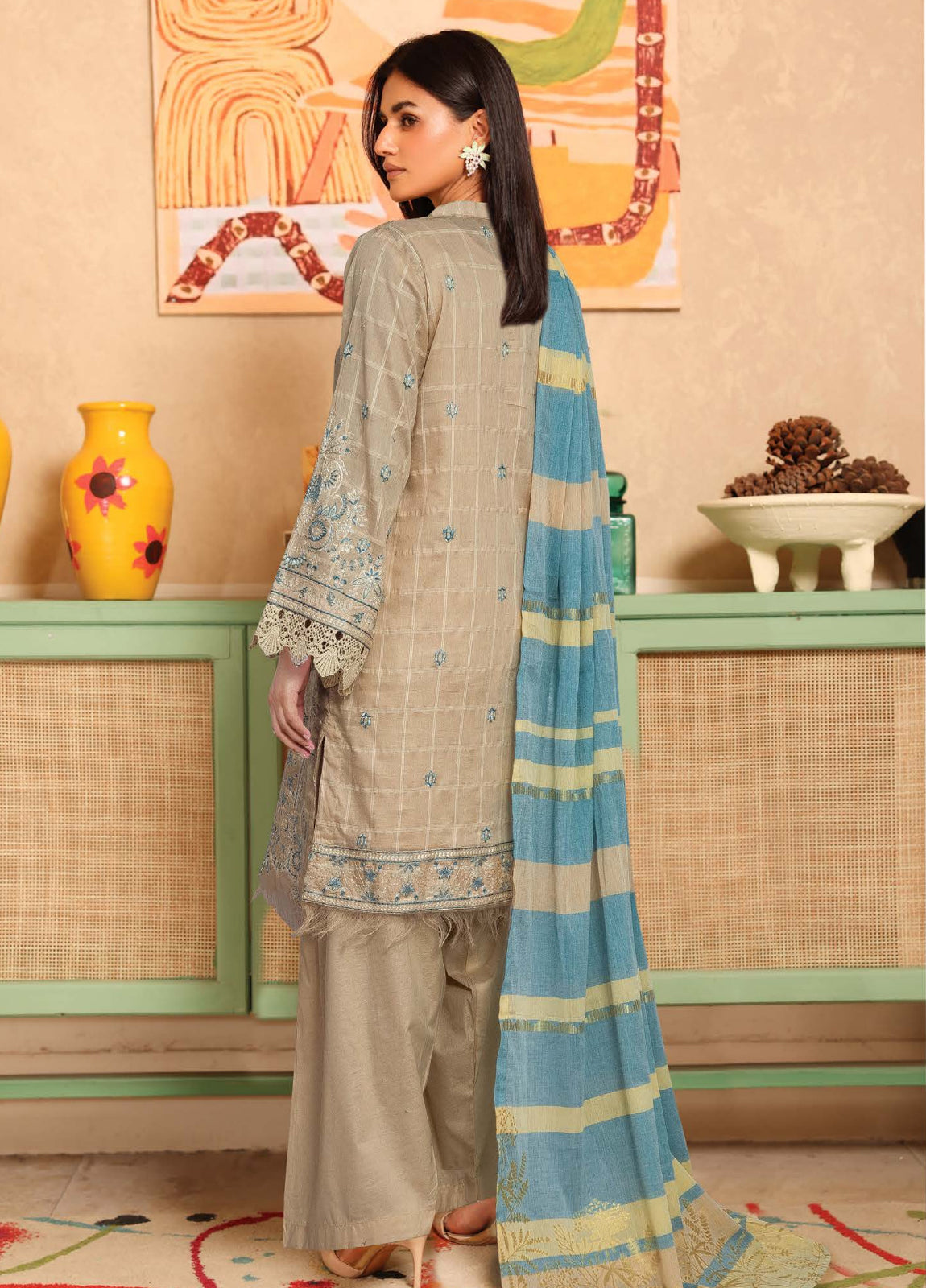Ajra by Johra Embroidered Dobby Lawn Unstitched 3Pcs