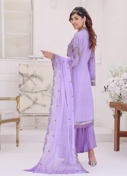 Ghungroo By Bin khalid Embroidered Chiffon Unstitched Three Piece