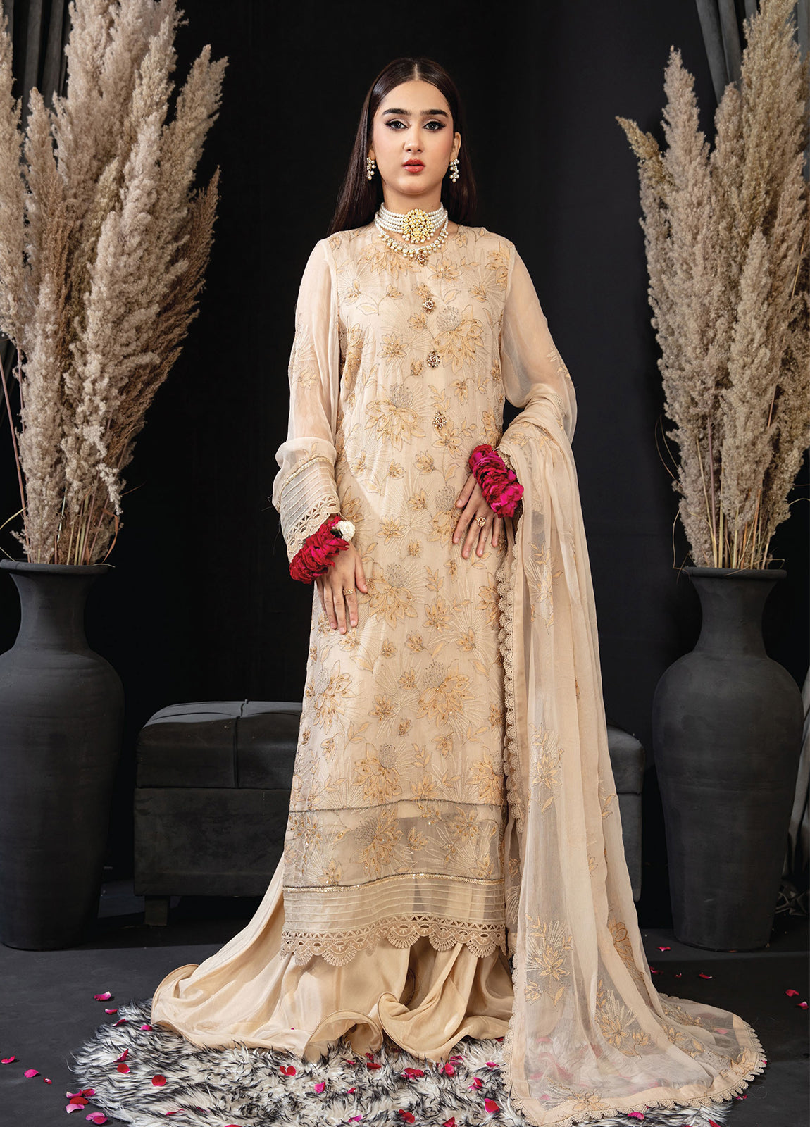 Khoobsurat Libas By Anaya Hoor Signature Chiffon Unstitched 3pcs