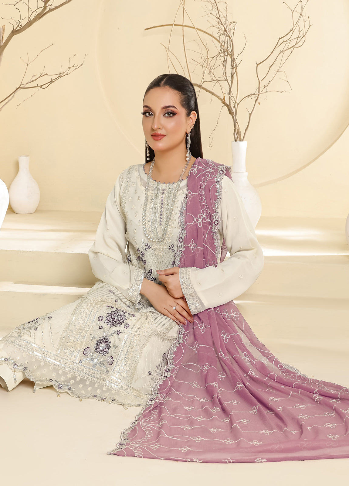 Raise By Bin Hameed Luxury Embroidered Chiffon Unstitched 3 Piece