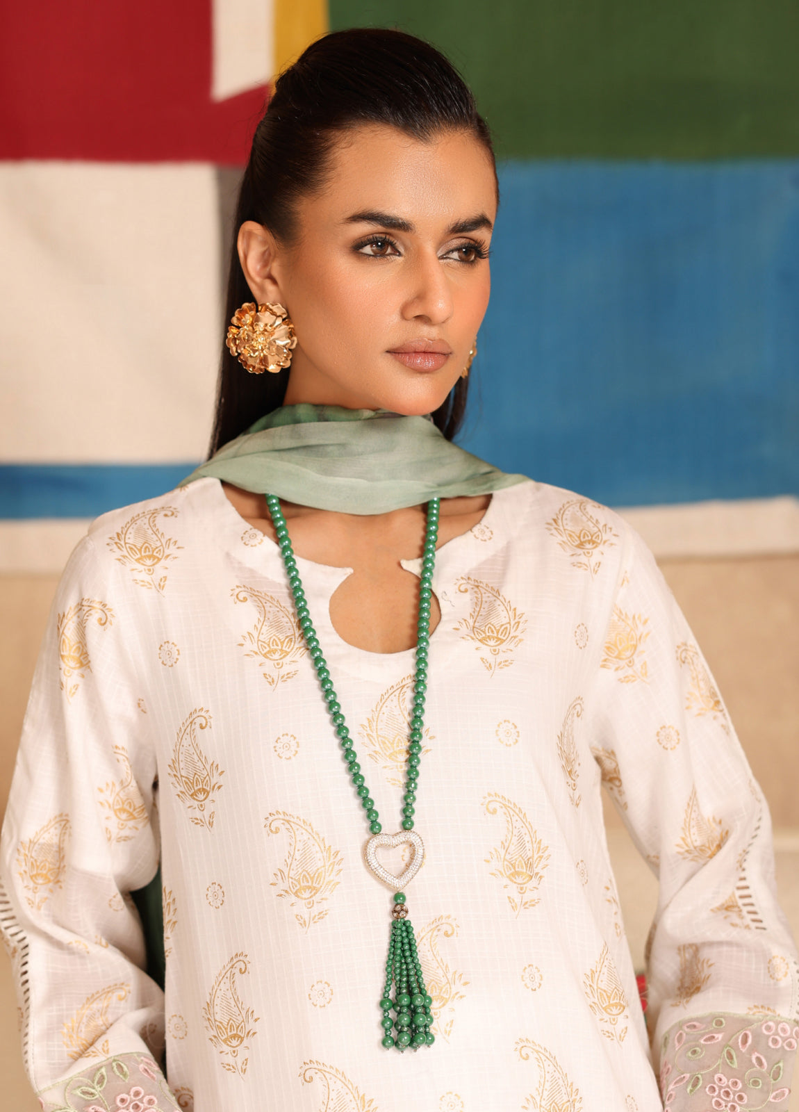 Milhaan By Johra Embroidered Chikankari & Gold Printed Lawn Unstitched 3Pcs