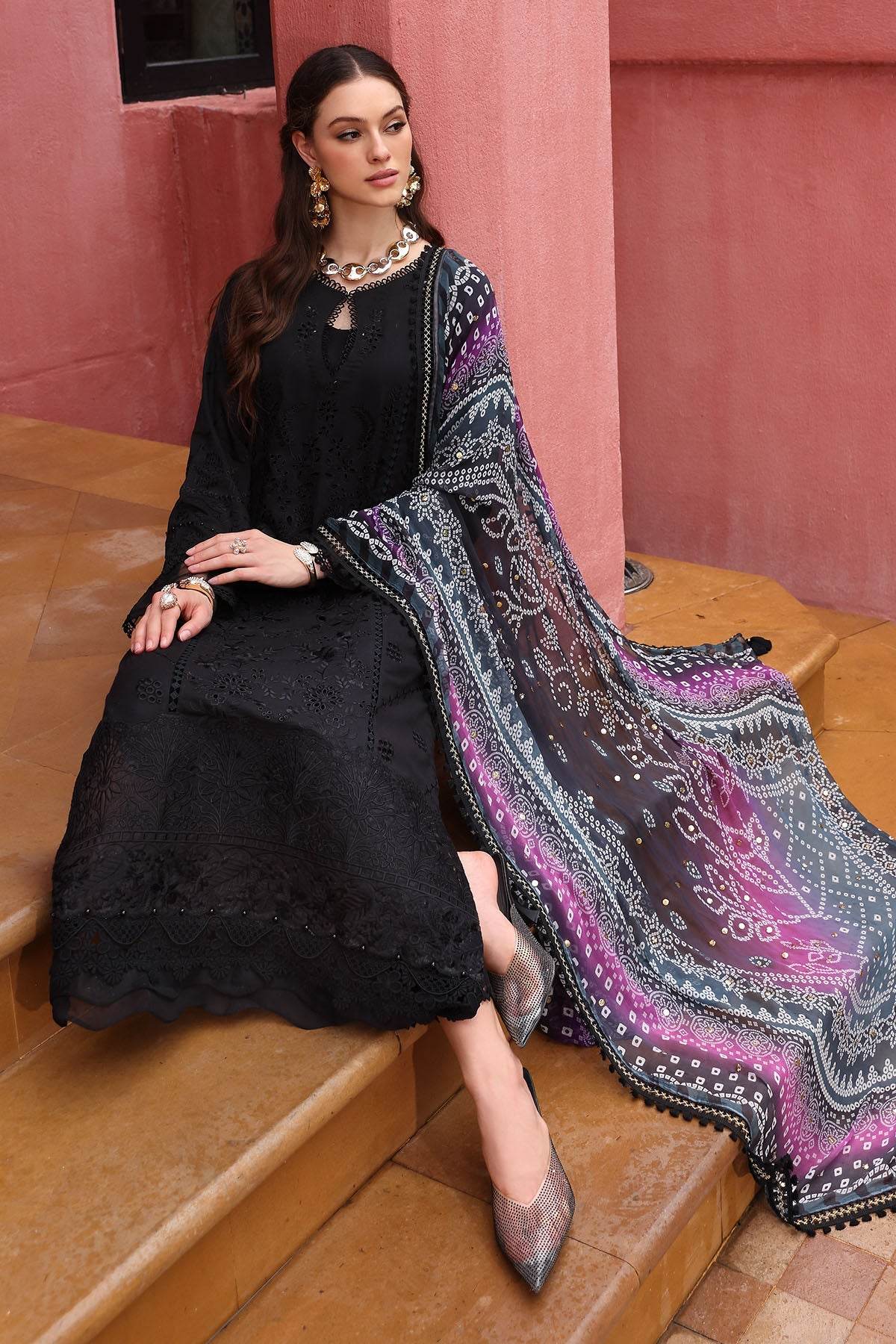 Baazar By Nureh Embroidered Chikankari Lawn Unstitched 3pcs - Jotey