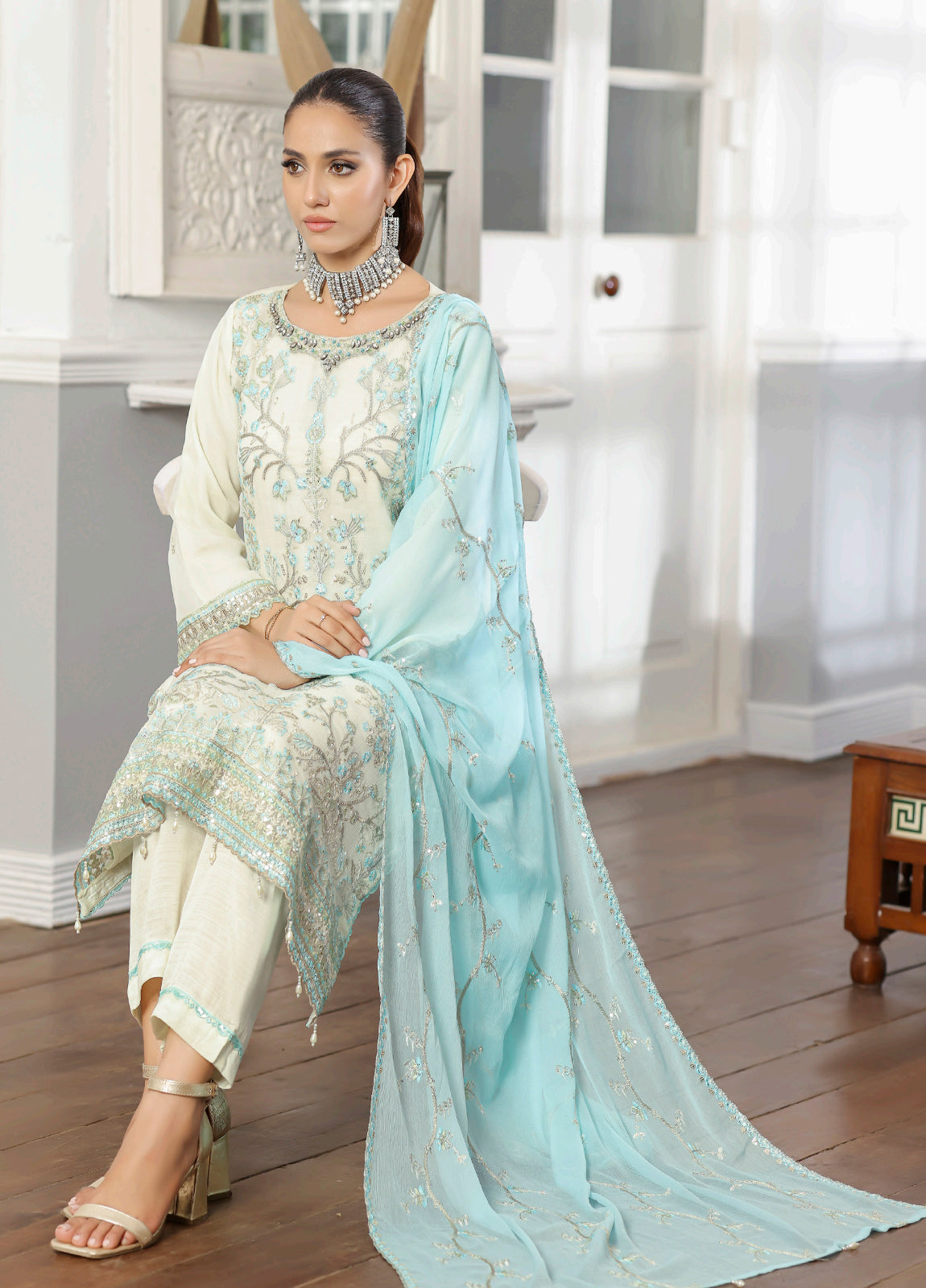 Rang Rasiya By Bin khalid Embroidered Fancy Chiffon Unstitched Three Piece