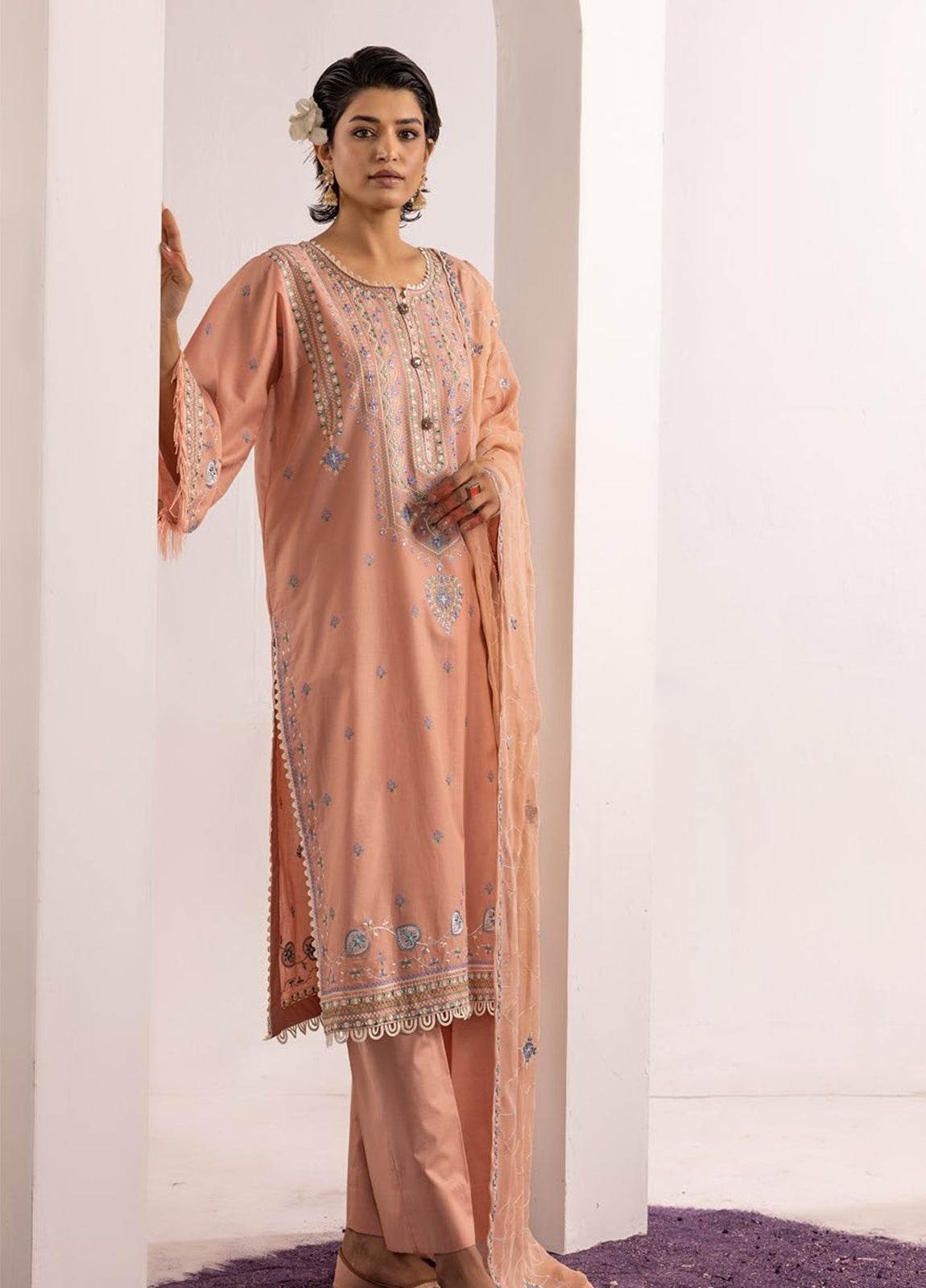 Gul-E-Bahaar By Khoobsurat Embroidered Lawn Unstitched 3pcs - Jotey