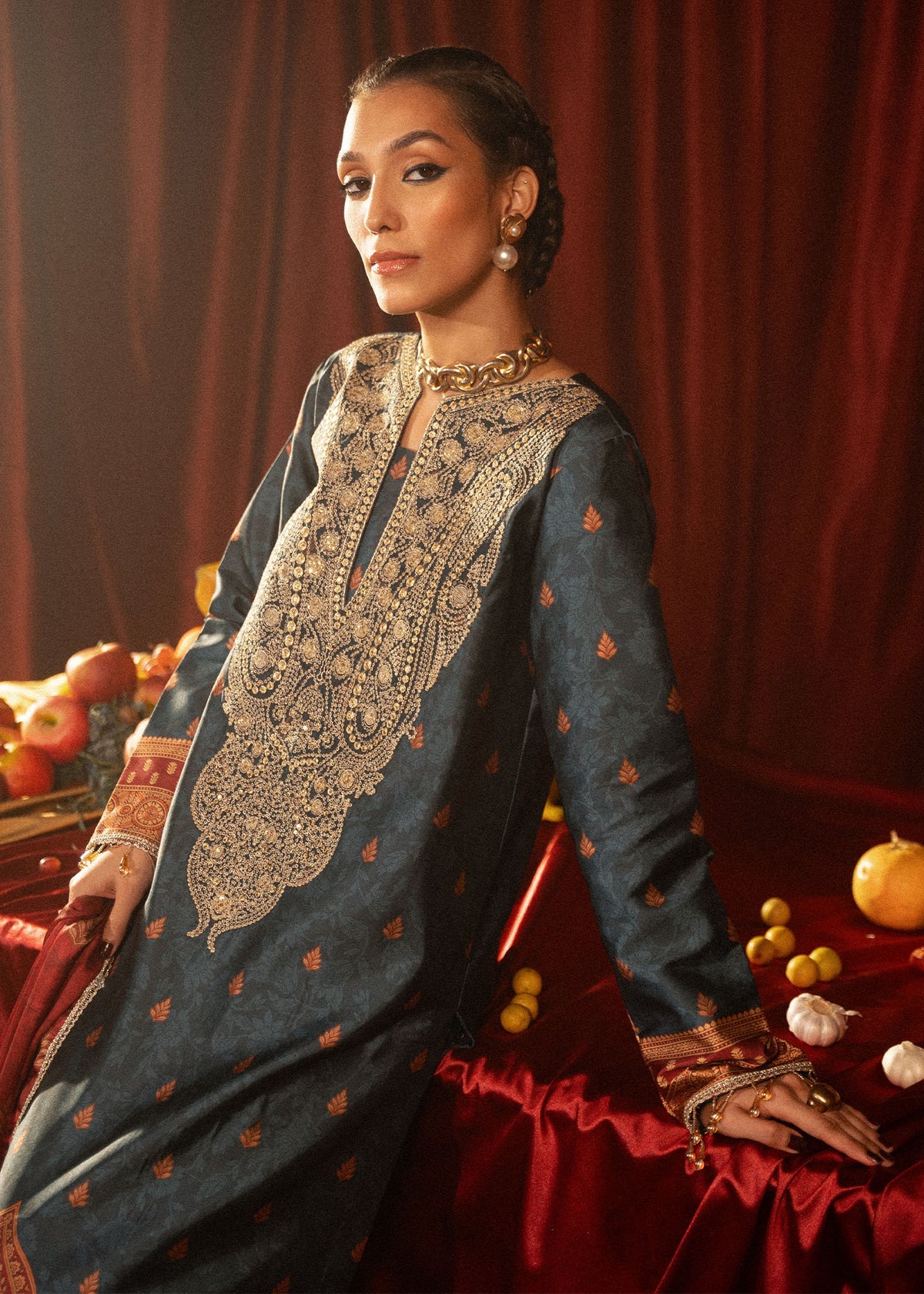 Roohi Silk Embroidered Unstitched 3pcs