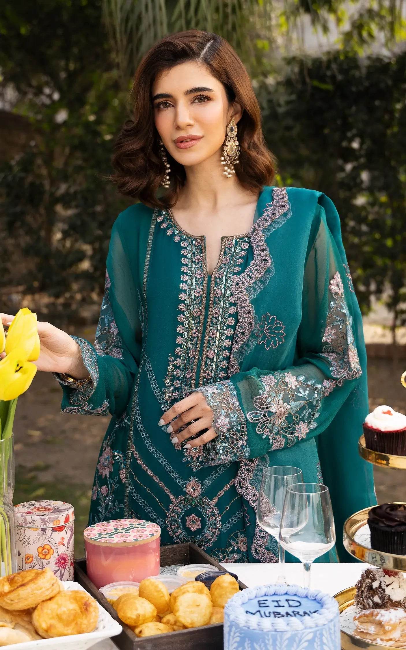 Eid Festive By Asifa And Nabeel Vol-01 Embroidered Zari Net Unstitched 3pcs - Jotey