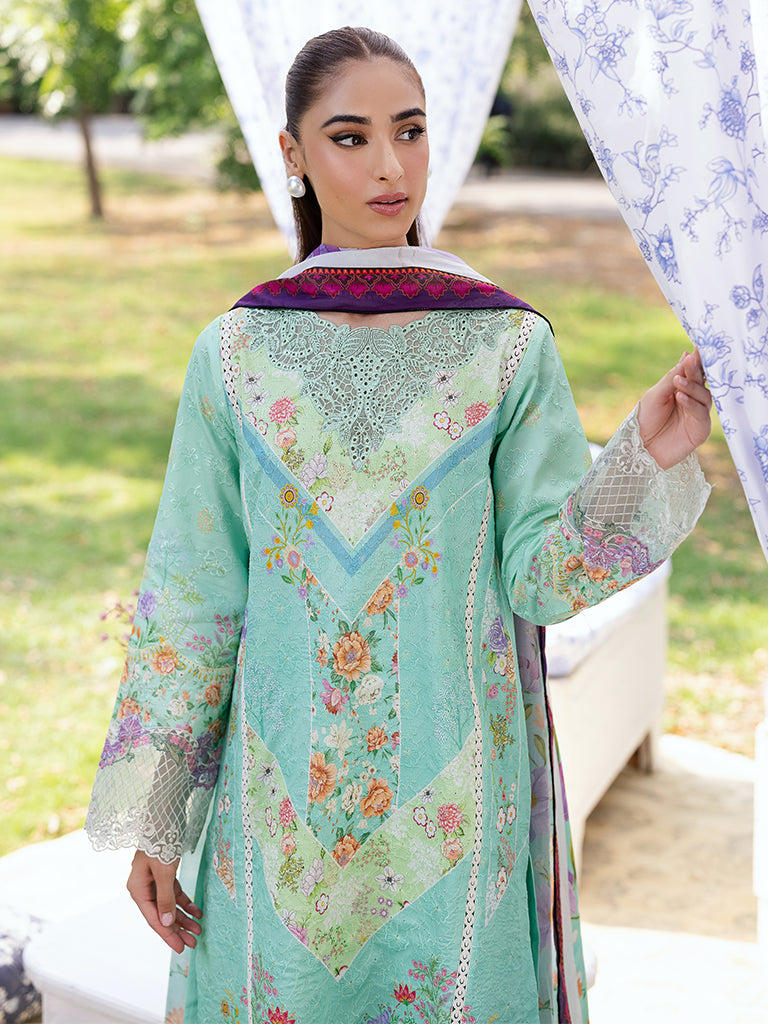 RAJBARI Printkari Sehiffli Exclusive Embroidered Unstitched 3pcs