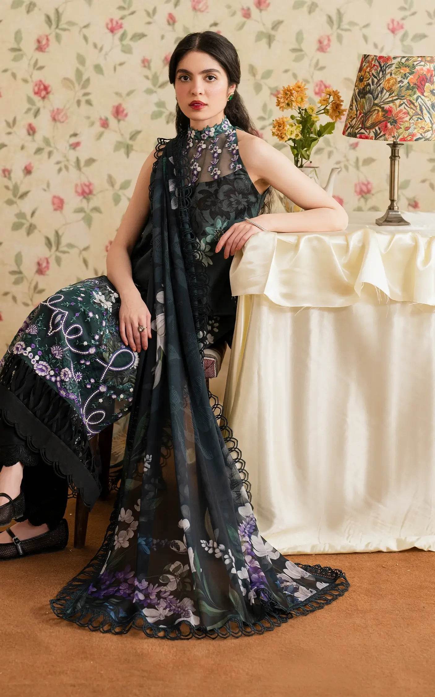 Meraki By Asifa And Nabeel Vol-01 Embroidered Lawn Unstitched 3pcs - Jotey