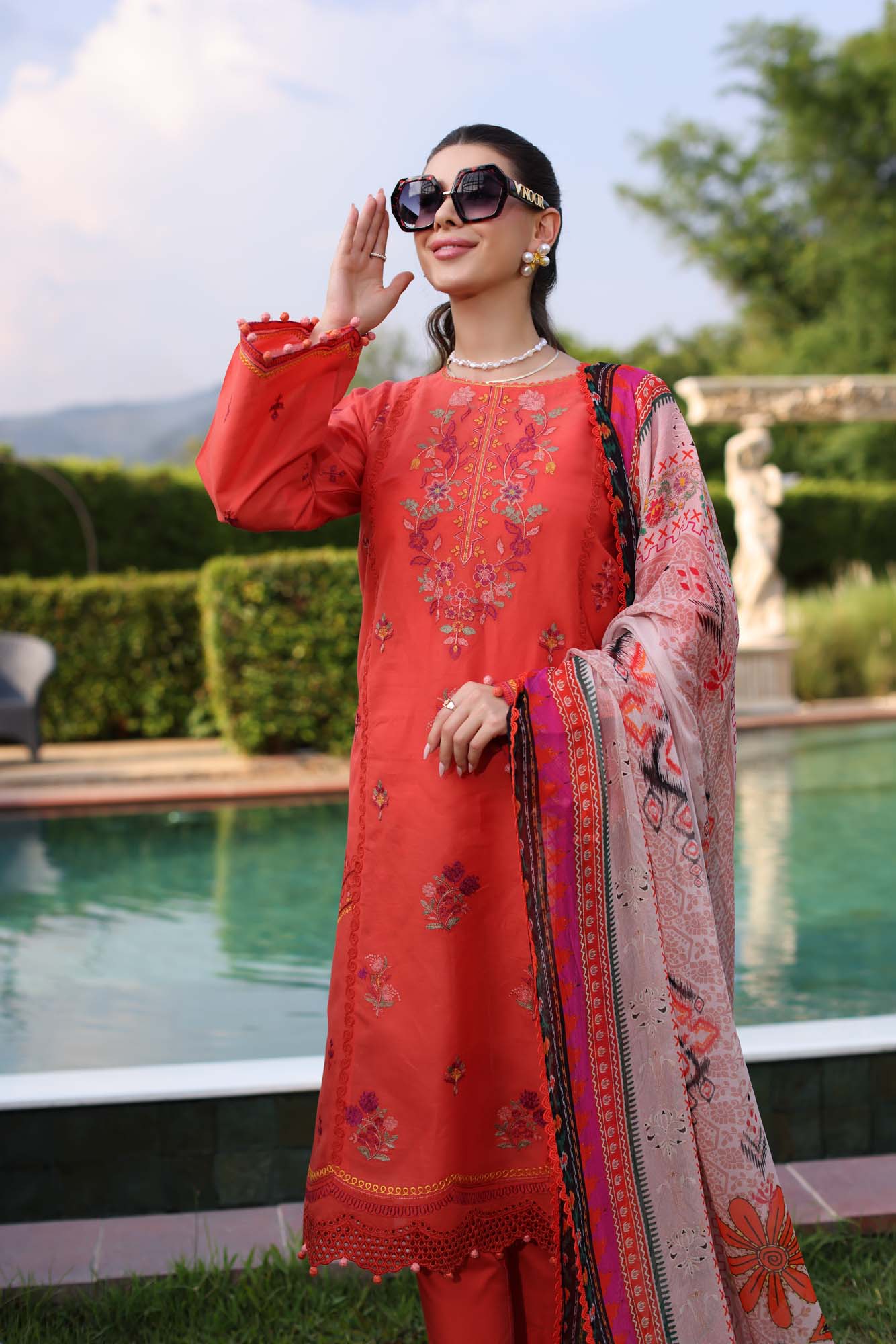 Noor By Saadia Asad Eid Luxe Printkari Embroidered Lawn Unstitched 3pcs