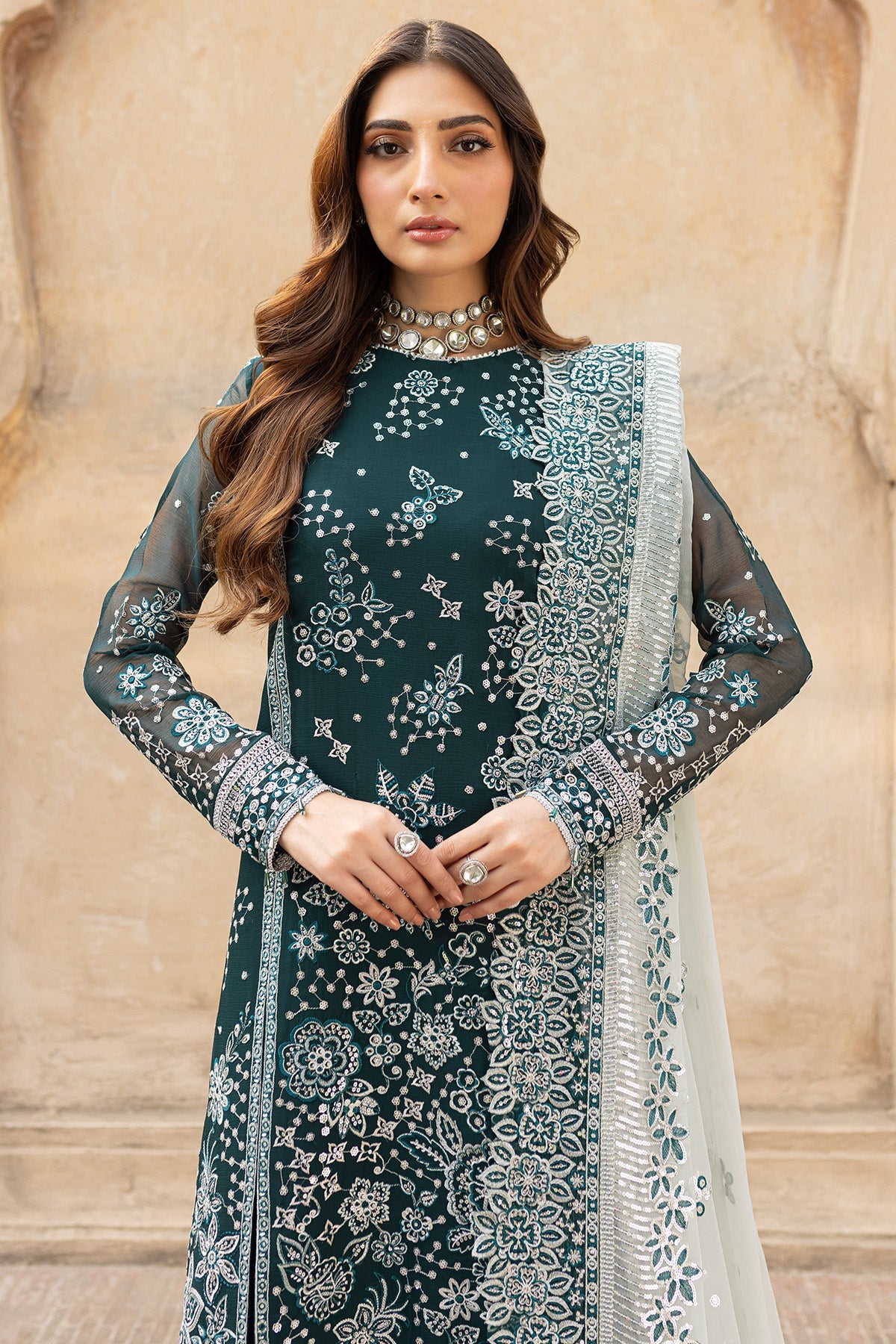 Ritzier By Farasha Embroidered Luxury Chiffon Unstitched 3pcs
