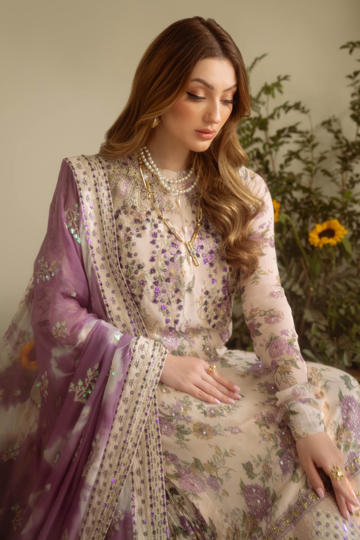 Amaya By Nureh Embroidered Luxury Chiffon Unstitched 3pcs