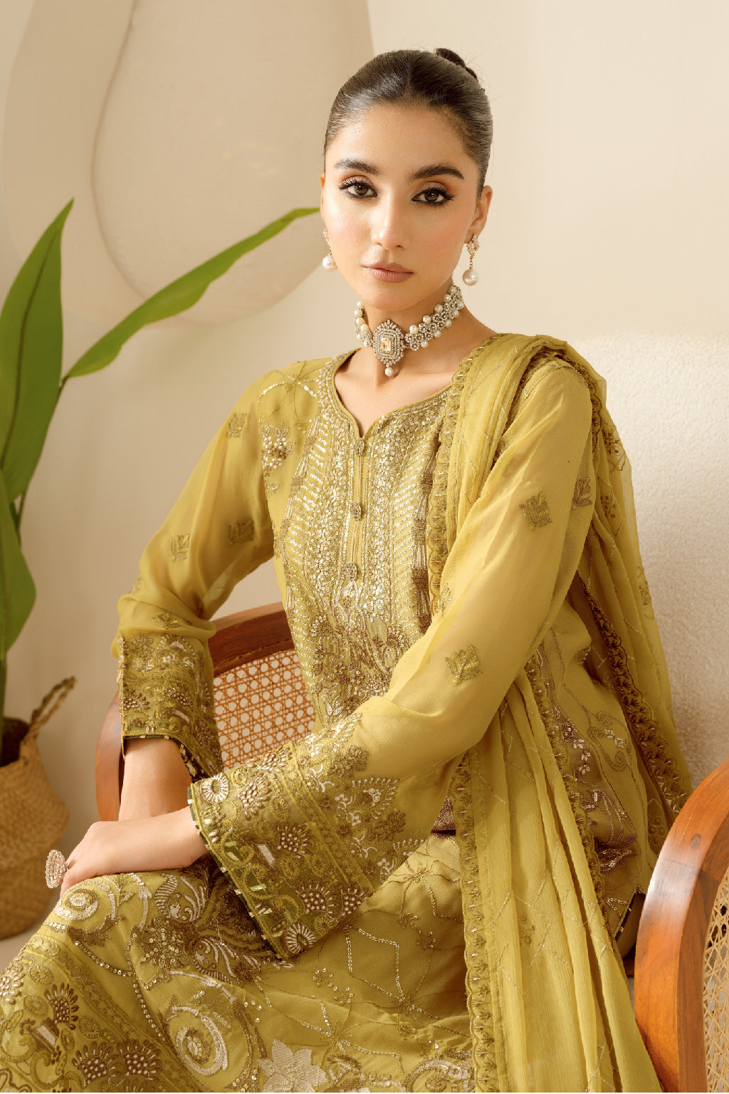 Sonehri By Ramsha Chiffon Unstitched 3pcs