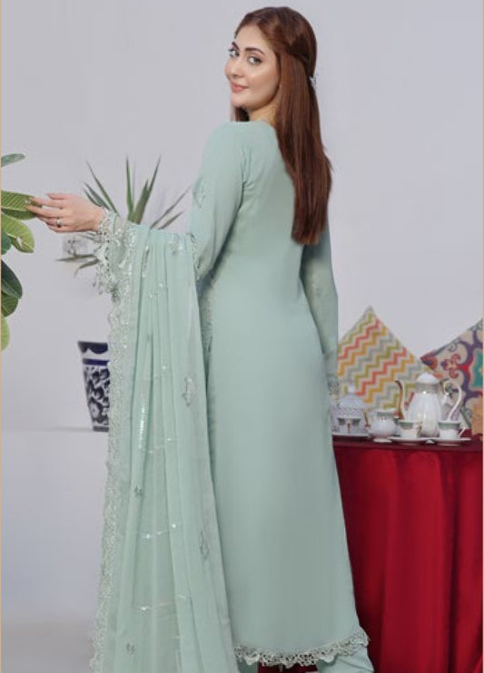 BIN KHALID Shehnai Formal Chiffon Embroidered Semi-Stitched 3pcs