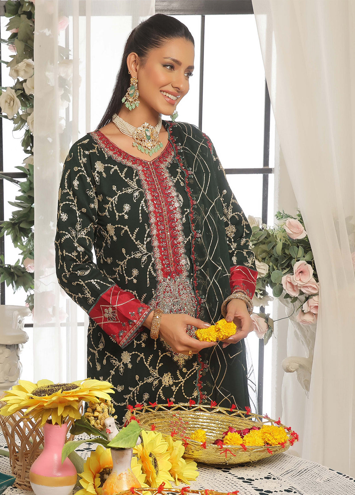Darshan By Bin Hameed Luxury Embroidered Chiffon Semi-Stitched 3 Piece