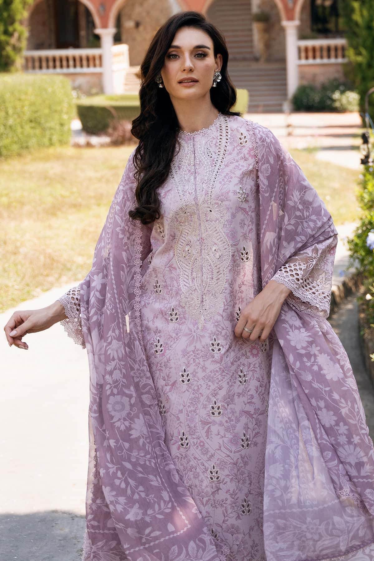 AFROZEH Damask The Holiday Edit'25 Embroidered Lawn 3pcs - Jotey