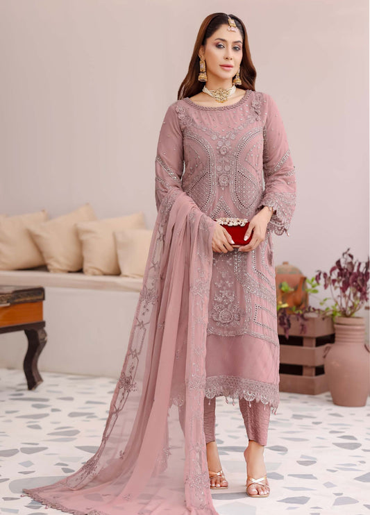 Ballerina By Bin khalid Embroidered Chiffon Unstitched Three Piece