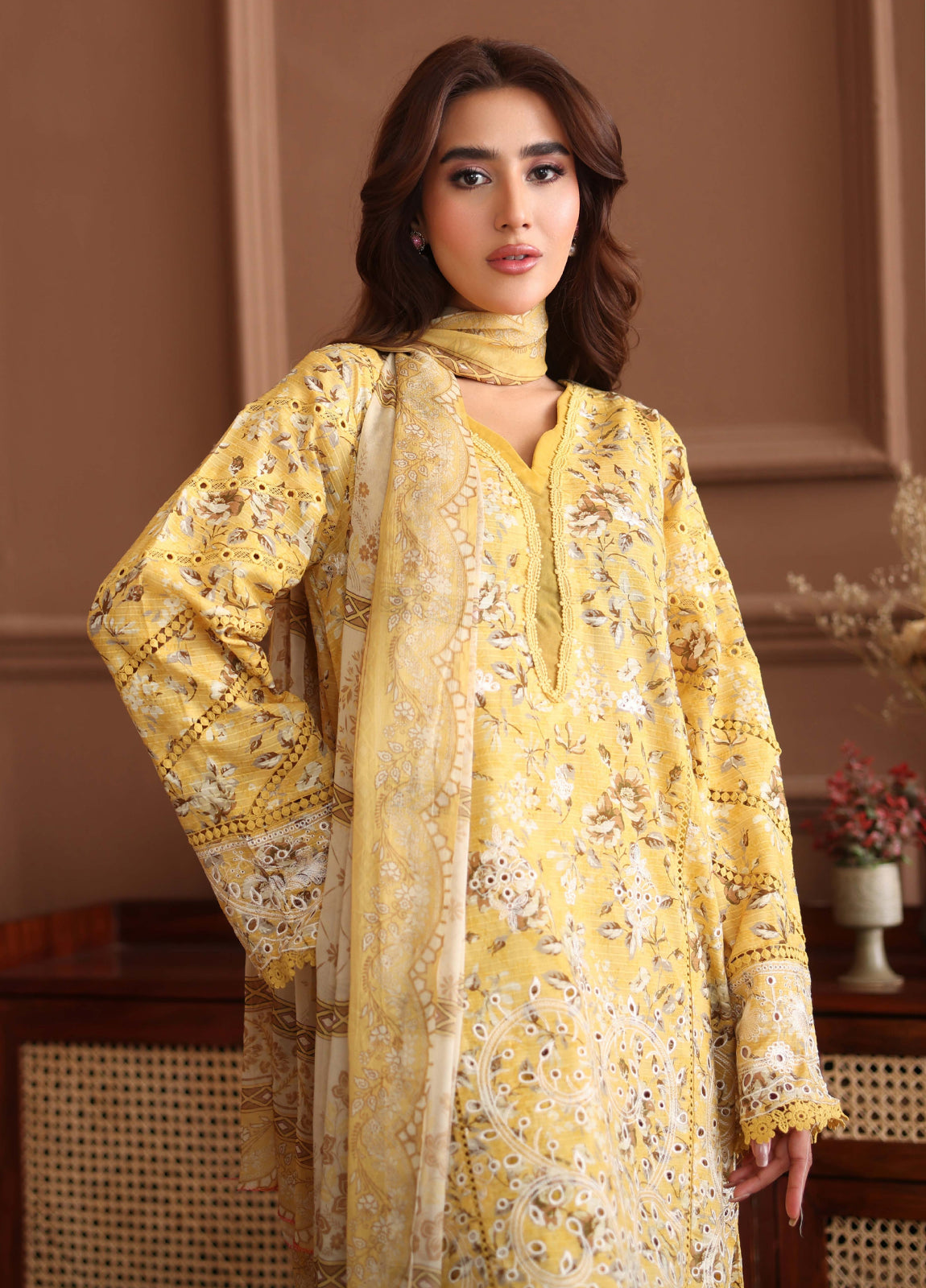 Keyaan By Johra Embroidered Chikankari Printed Bana Dora Lawn Unstitched 3Pcs