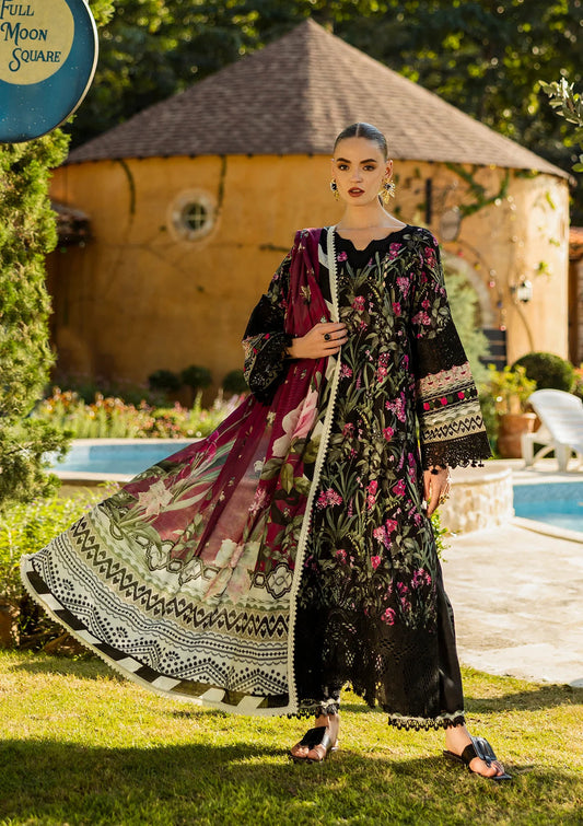 Elaf Print Chikankari Unstitched Lawn 3pcs