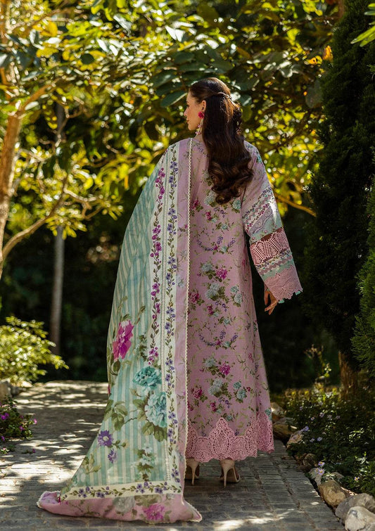 Elaf Print Chikankari Unstitched Lawn 3pcs - Jotey