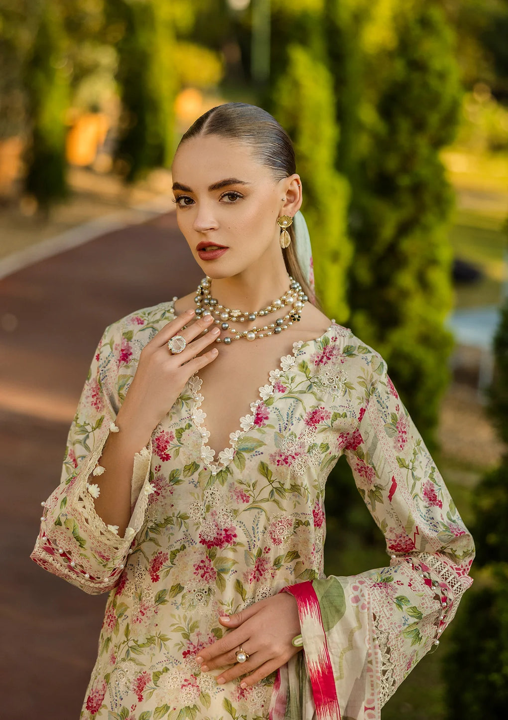 Elaf Print Chikankari Unstitched Lawn 3pcs