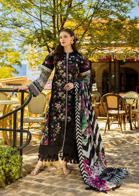 Elaf Print Chikankari Unstitched Lawn 3pcs - Jotey