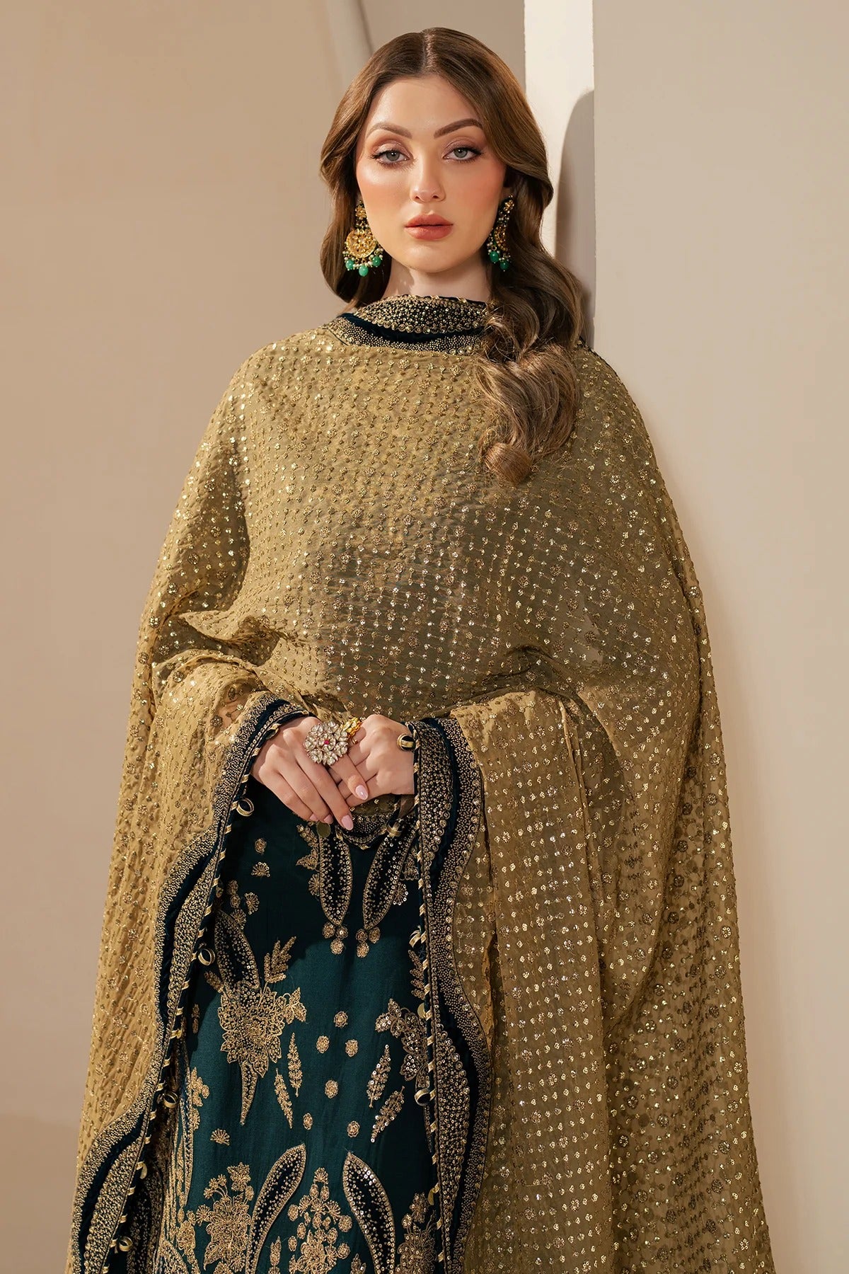 JAZMIN Wedding Formals Embroidered Chiffon Unstitched 3pcs