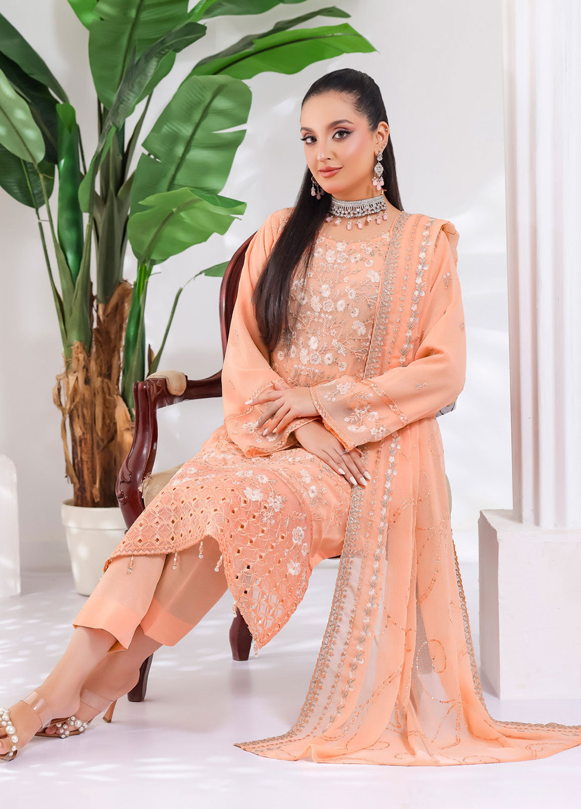 Manisha By Bin Hameed Luxury Embroidered Chiffon Unstitched 3 Piece