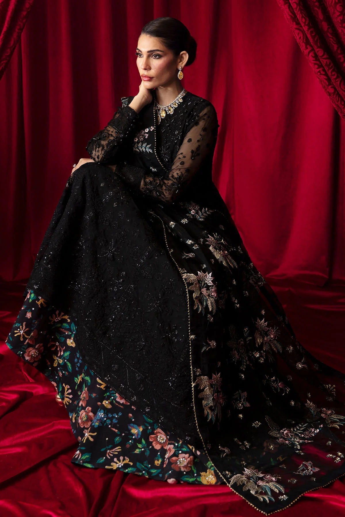 Nureh Elanora Embroidered Luxury  3pcs