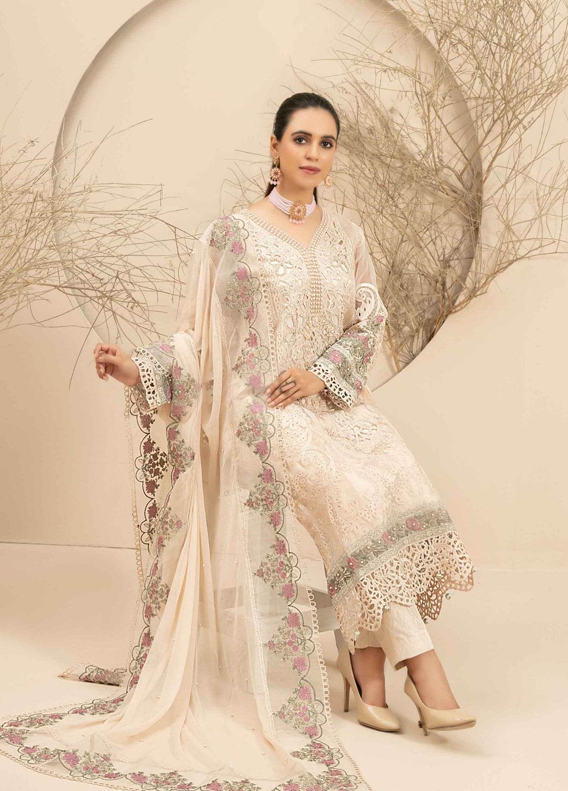 Dilaab By Tawakkal Embroidered Semi Stitched 3pcs - Jotey