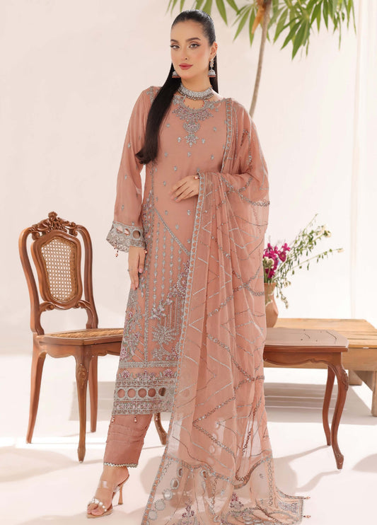 Sahiba By Bin khalid Embroidered Fancy Chiffon Unstitched Three Piece