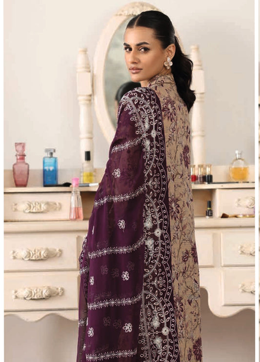 Shamna By Johra Embroidered Chikankari Printed Lawn Unstitched 3Pcs